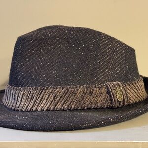 Cubavera Stylish Black and Brown Fedora Hat Large